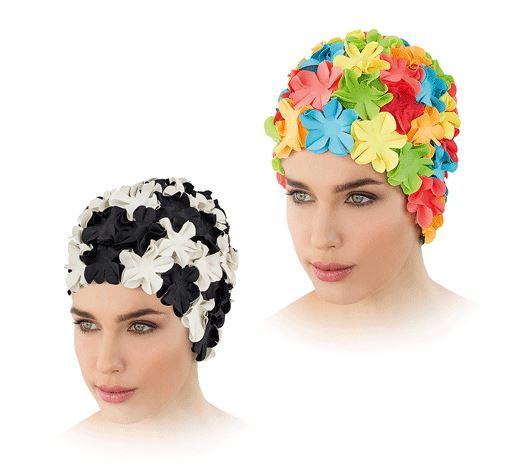 Fashy 3191 női gumi úszósapka virágokkal